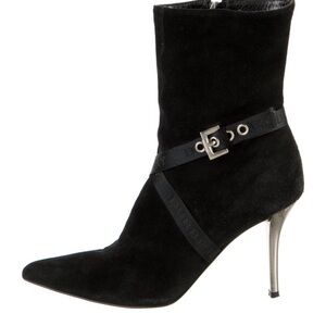 Burberry Black Suede Ankle Boots